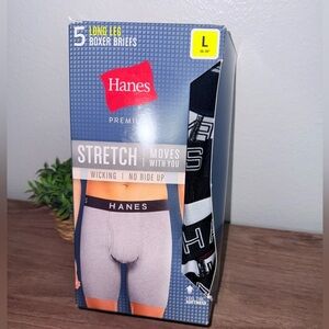 Hanes Premium Stretch Boxer Briefs - Black and Light Gray